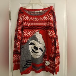 XL Santa Sloth Ugly Christmas Sweater